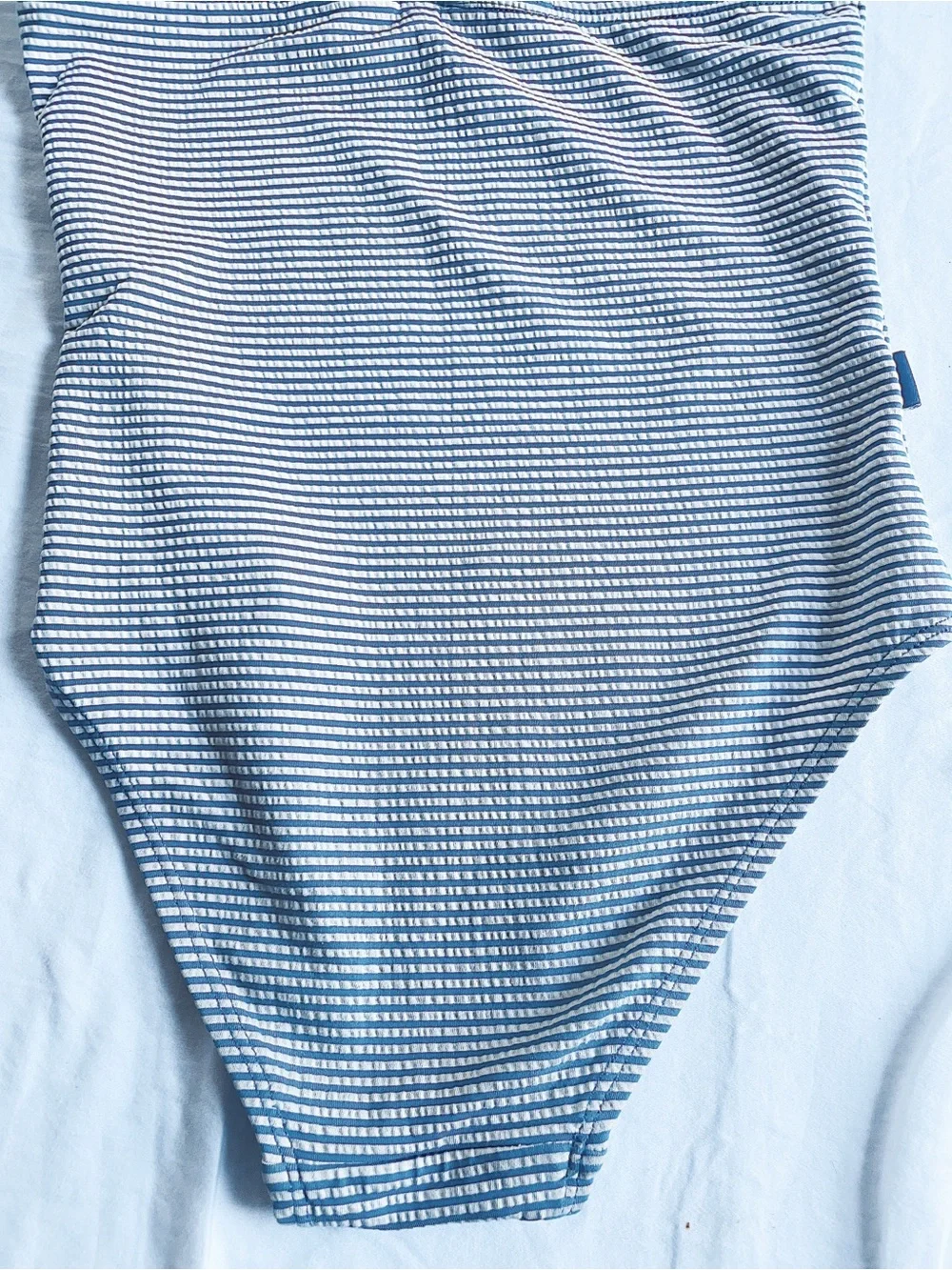 FAT FACE Swim Bathing Suit One Piece Pin Stripe Ruffle British